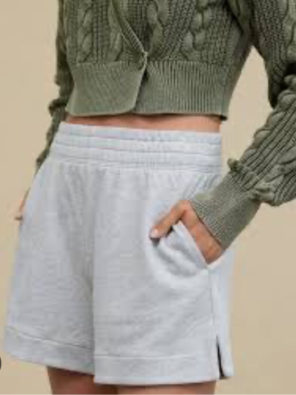 Aerie Sun's Out High Waisted Shorts - Heather Grey